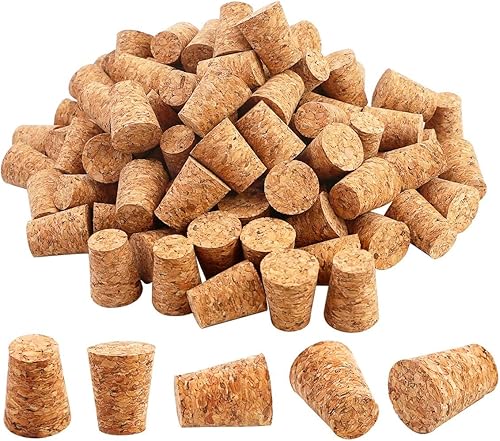 100 tapones de corcho cónicos #7, tapones de corcho de vino en blanco de primera calidad, tapones de repuesto de corchos, 0.8 x 0.6 x 1 pulgada