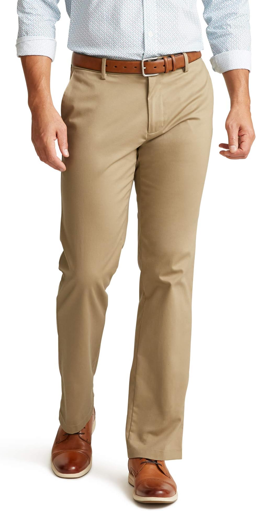 Mens Straight Fit Signature Lux Cotton Stretch Khaki Pant