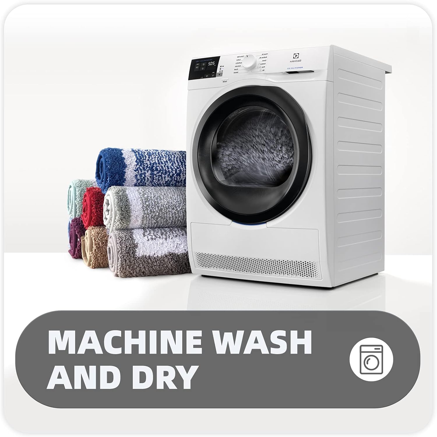 Color&Geometry Bathroom Rug Mat, Ultra Soft and Water Absorbent Bath Rug, Bath Carpet, Machine Wash/Dry, for Tub, Shower, and Bath Room (16"x24", Dark Grey and White) : Home & Kitchen