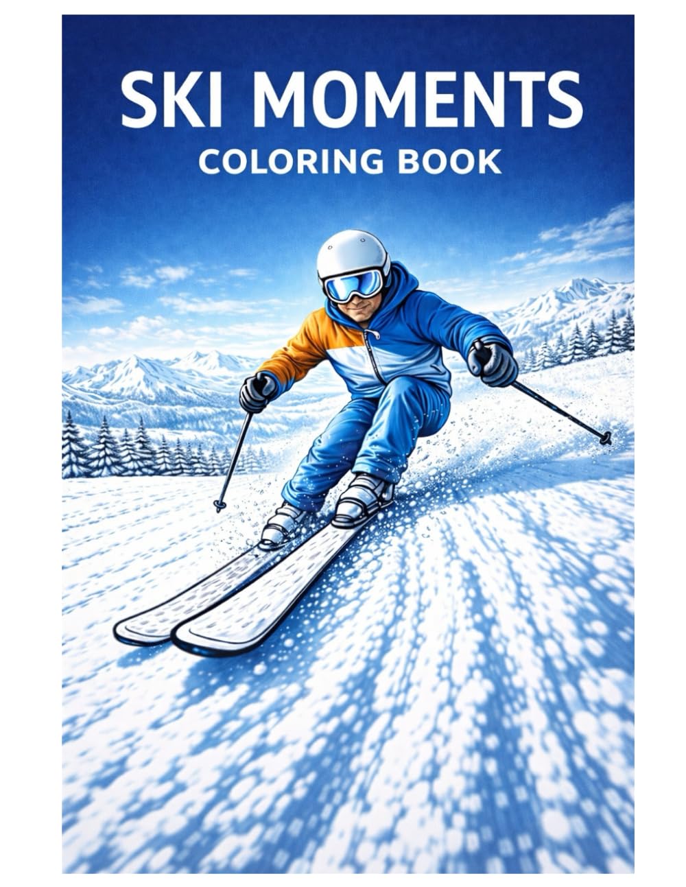 Ski Moments Coloring Book: Ski Coloring Book with Alpine Skiing Scenes, Winter Sports Motifs, and Mountain Landscapes for Kids, Teens, and Adults