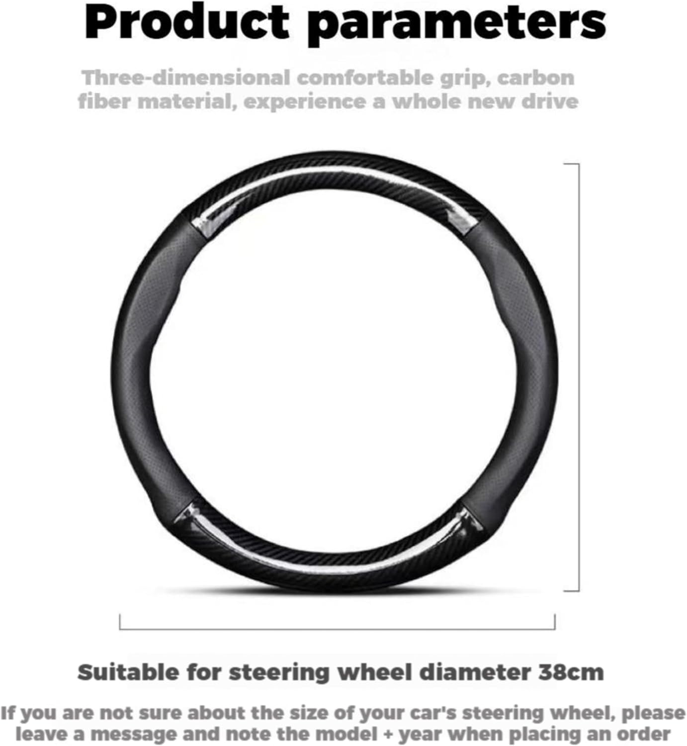 Leather Steering Wheel Cover 15 Inches Car Steering Wheel Cover Carbon Fiber Texture Easy Installation Durable for Rogue Altima Sentra Pathfinder Maxima Versa Accessories -Red