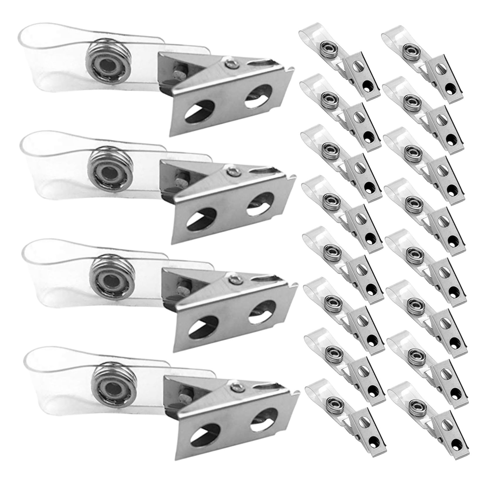 VILLCASE 250pièces Clip Métal pour Badge avec Sangle Clips Métal pour Étiquette Nominative pour Carte Identité Porte-badges Légers pour Événement Professionnel et Usage Quotidien