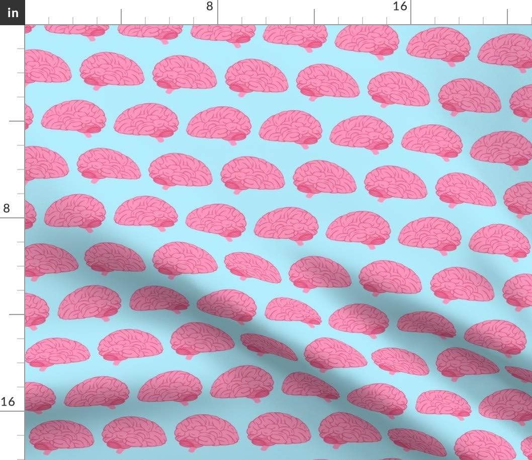 Spoonflower Fabric - Brains Stem Doctor Medical Science Nerd Geek Brain Medicine Scrubs Printed on Petal Signature Cotton Fabric by The Yard - Sewing Quilting Apparel Crafts Decor
