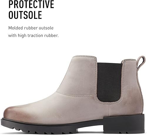 Miniatura 4 de SOREL Botas Chelsea Emelie II para mujer, botas de lluvia de cuero impermeables