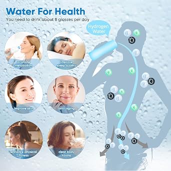 Hydrogen Water, Potuem 2L Large Capacity Hydrogen Rich Water Machine Portable Hydrogen Water Generator with Thermostat Function and LED Touch Screen for Families Use