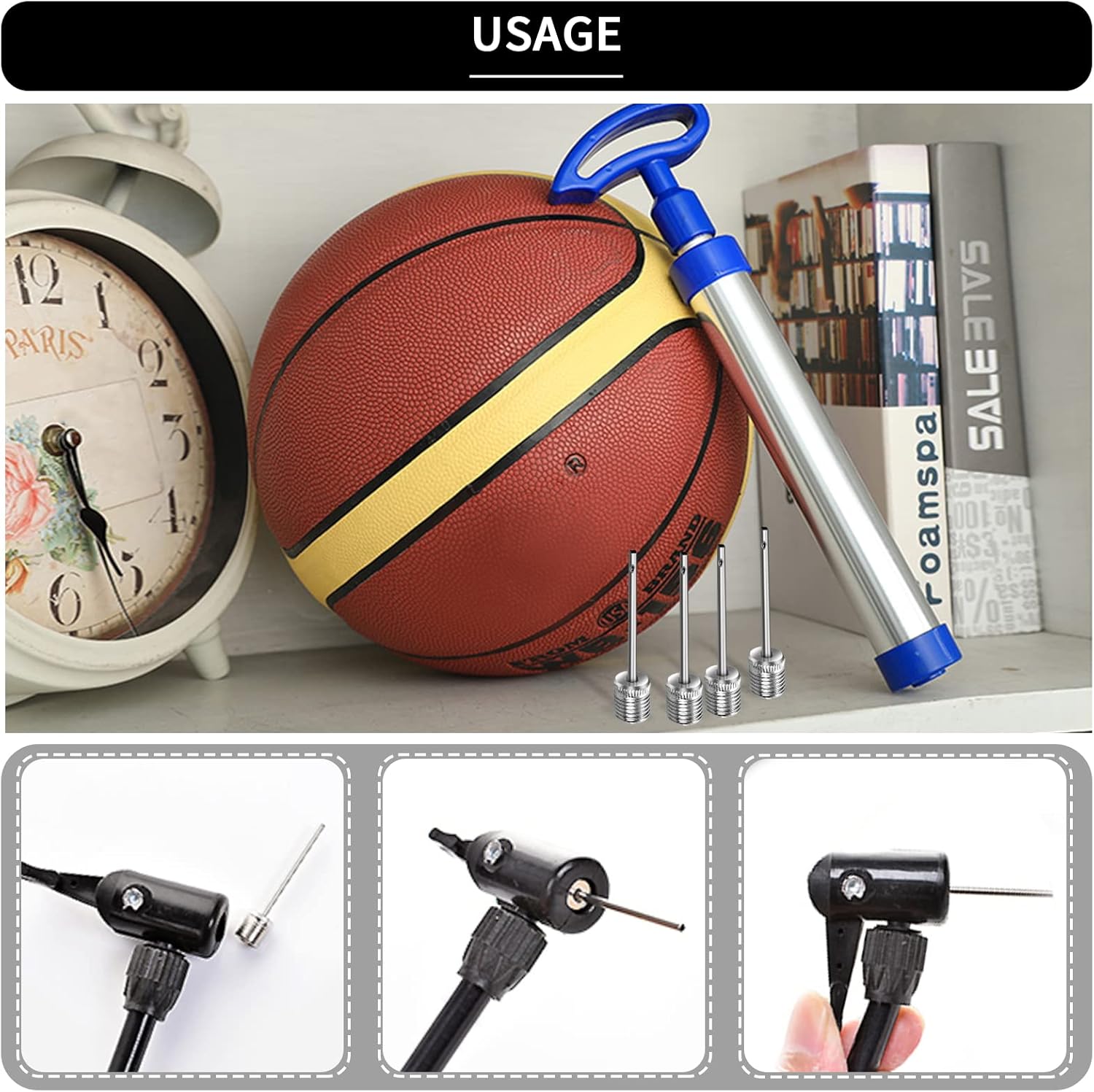 Buy cobee Ball Pump Inflation Needles, 50 Pcs DualPort Basketball Pump