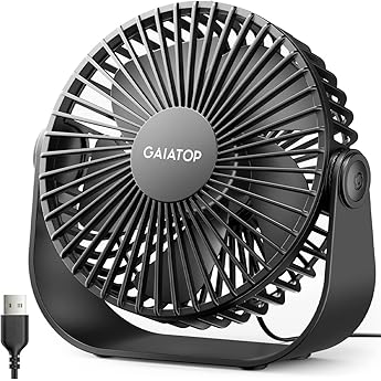 Desk Fan，4 Speeds Portable Small Fan with Strong Airflow, 90° Rotate Personal Cooling Fan For Bedroom Home Office Desktop Travel