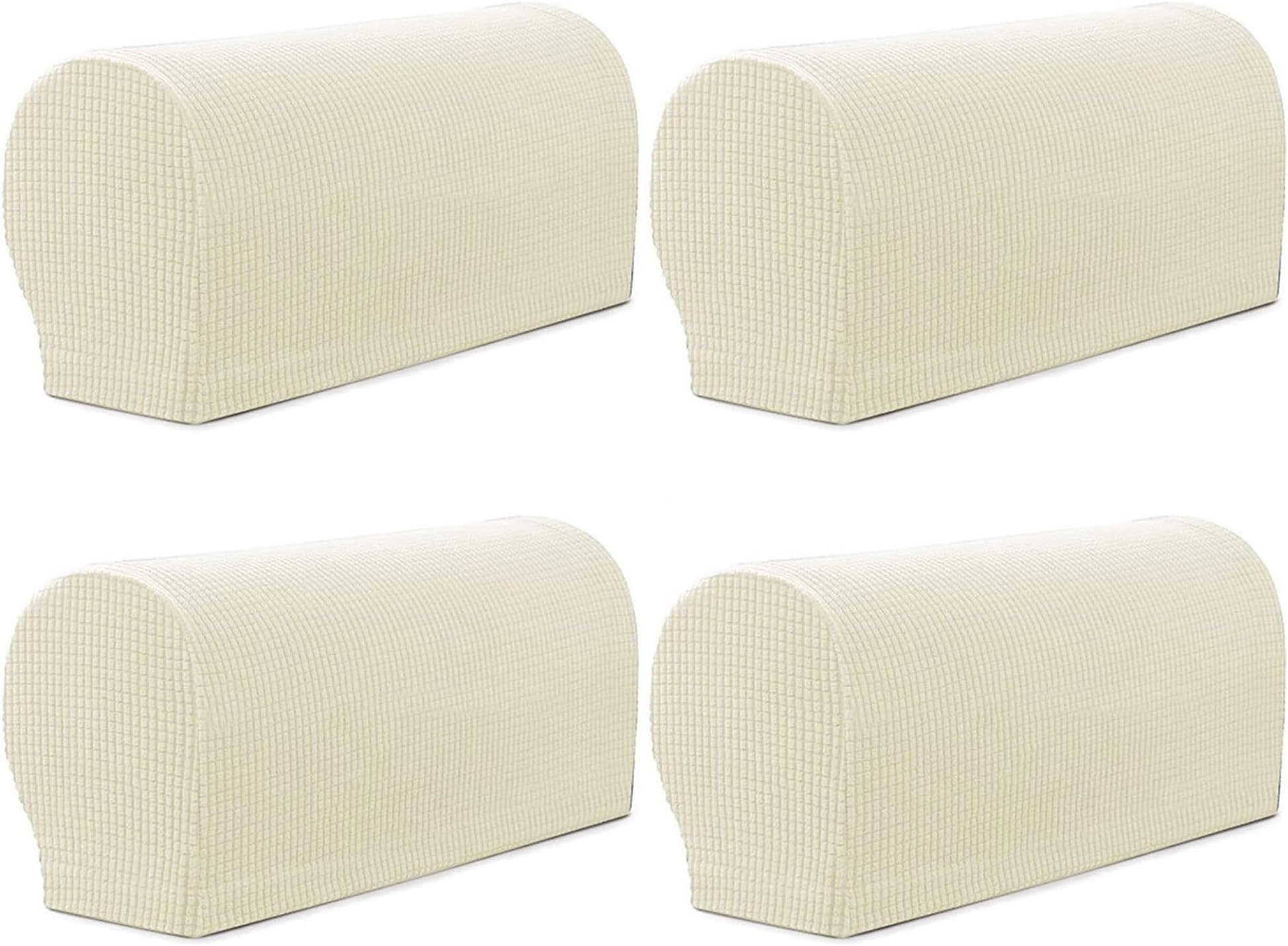 Armchair cover, Set of 4 non-slip armchair, sofa armrest protector, for furniture protector(Ivory white)