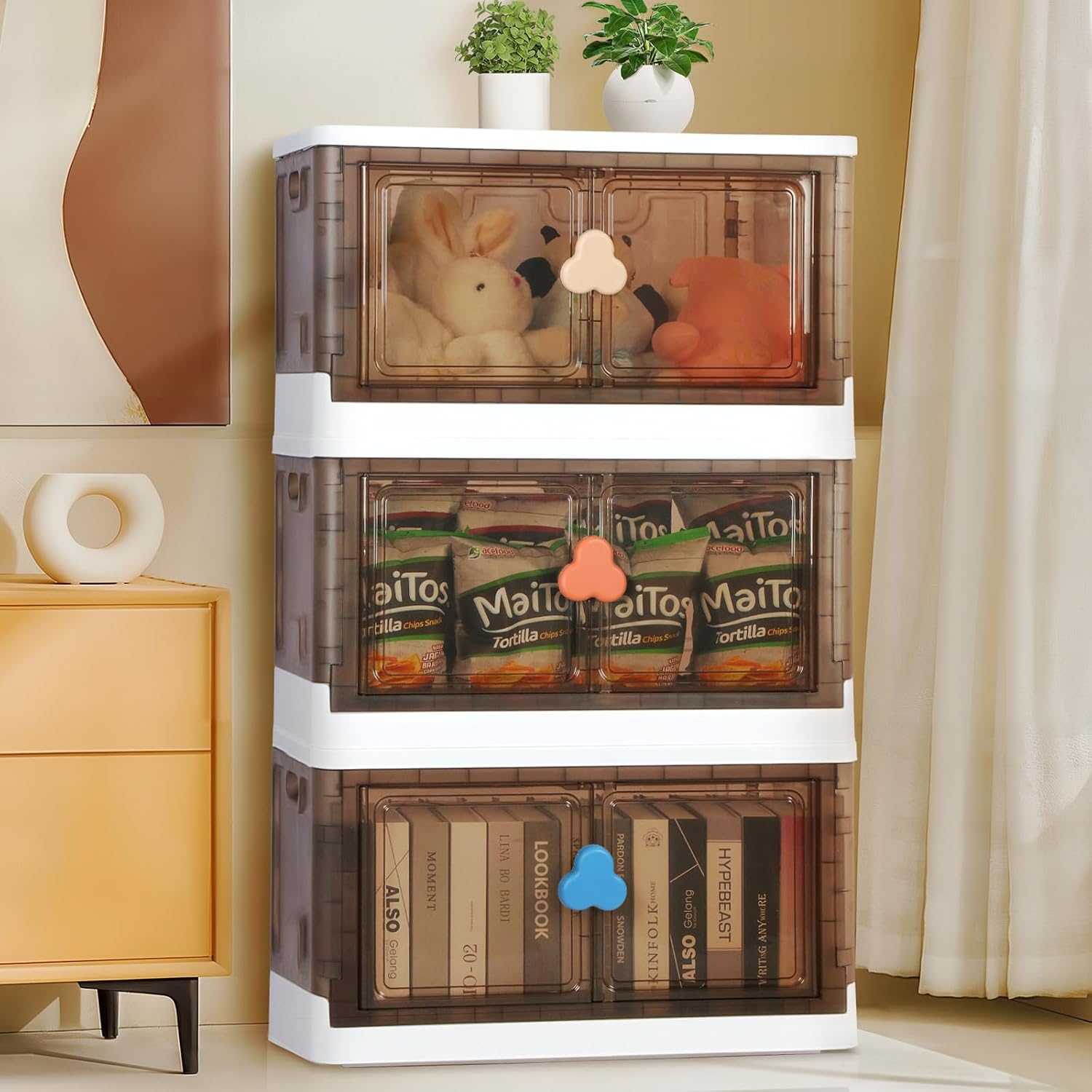 sugarchef Large Storage Bins with Lids and Wheels,Plastic