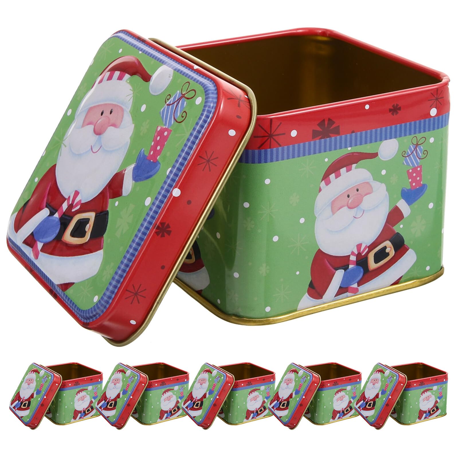 6pezzi Scatola in Metallo Natalizia da Contenitore per Biscotti Decorativi Scatola per Caramelle di Natale per Regali Festivi e Archiviazione di Dolcetti