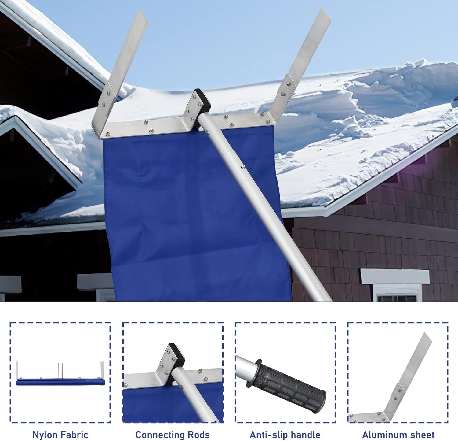 Buy AKUSAKO Snow Roof Rake 420FT Aluminium Snow Shovel Roof Rake 5 X