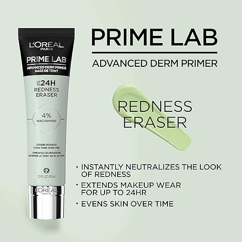 Miniatura 2 de L'Oreal Paris Prime Lab - Borrador de enrojecimiento hasta 24 horas con infusión de niacinamida para reducir el enrojecimiento facial y prolongar el