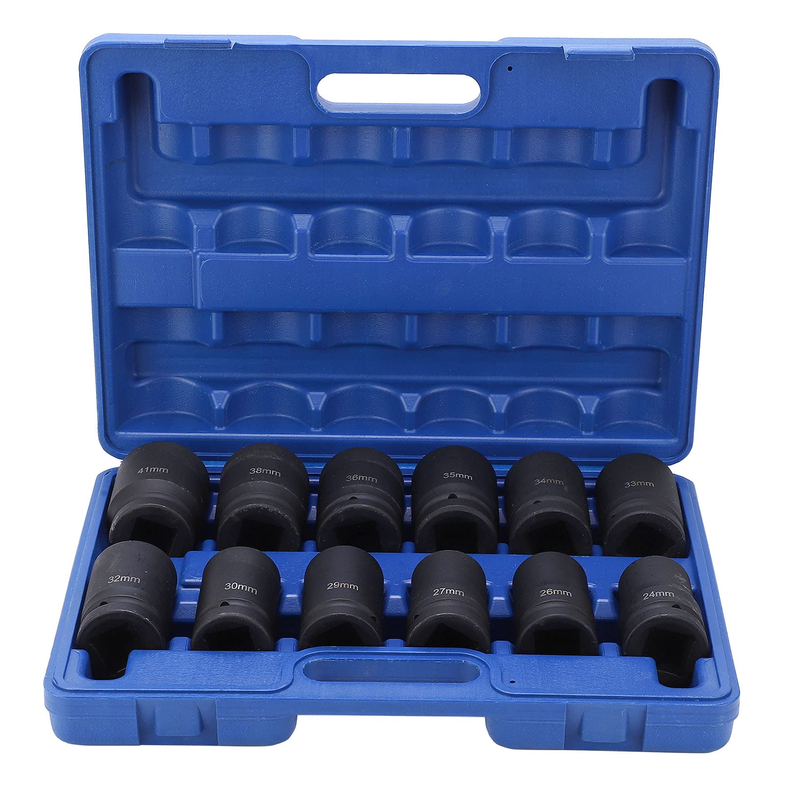 12pcs 1 pouce Jeu de douilles à chocs profonds Drive Douille à impact profond Drive 35mm 36mm 38mm 41mm 24mm 26mm 27mm 29mm 30mm 32mm 33mm 34mm