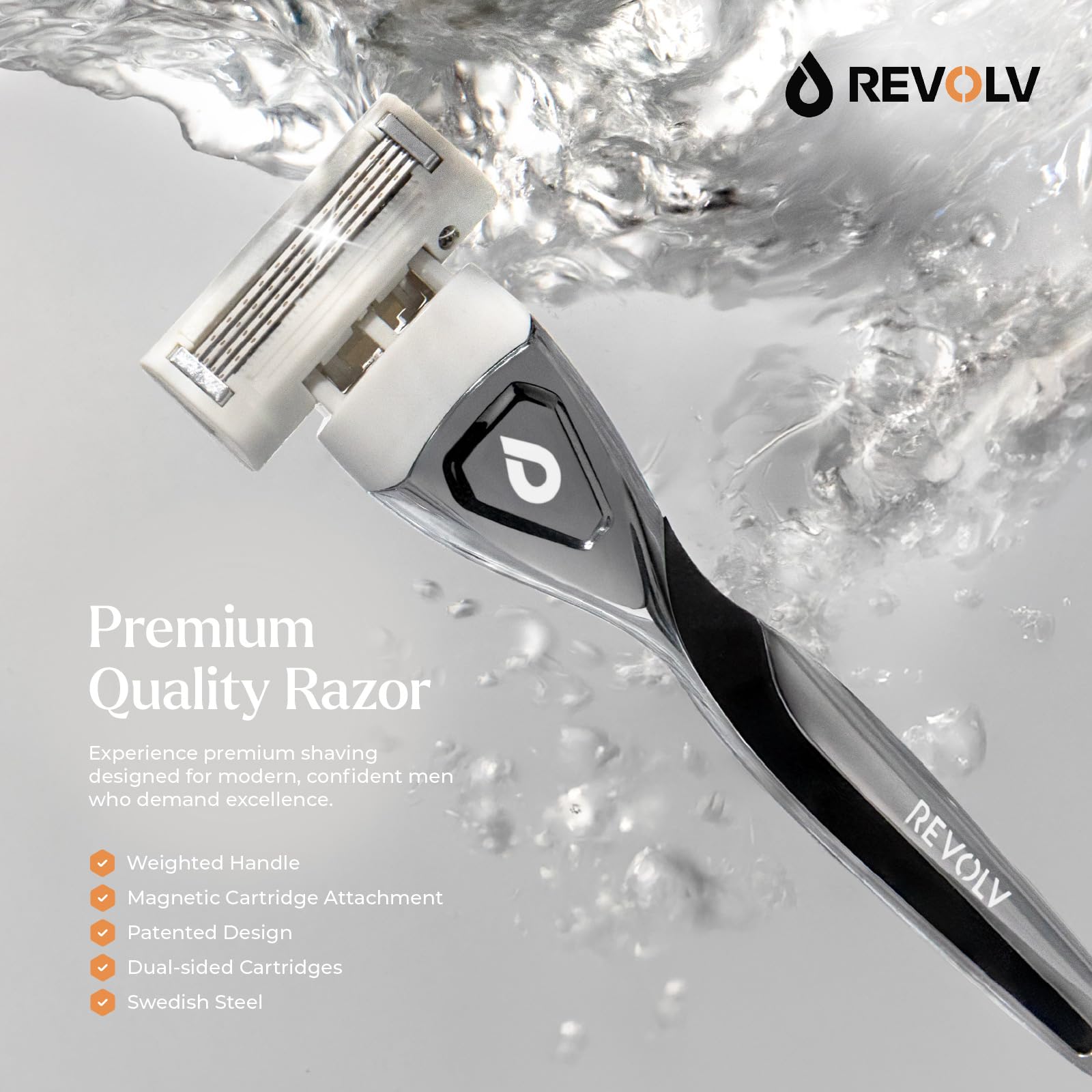 Amazon.com: REVOLV - Men's Razor - 1 Premium Weighted Handle + 1