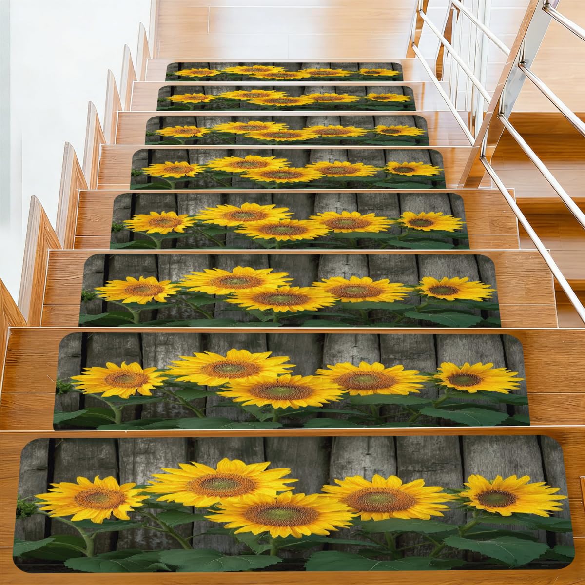 Peldaños para escaleras antideslizantes 20x76 cm de pelar y pegar