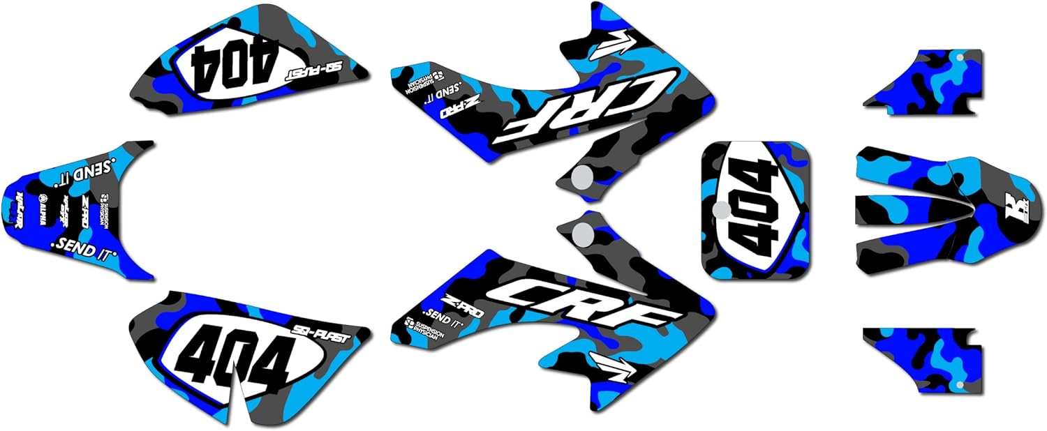 Graphics Kit for Honda CRF50 (All Years) Invasion Series Pink 09 Mil - Dirt Pit Bike Motorcycle Stickers, Dirtbike Racing Automotive Decal Motocross Accessories no-Plastics