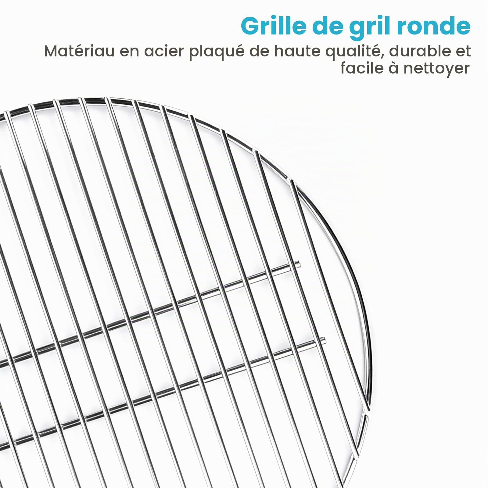 Grille à charbon de 43 cm de diamètre (pas de grille), remplacement pour barbecue au charbon de bois Weber 57 cm, One-Touch, Performer, Bar-B-Kettle, Master-Touch, compatible avec Weber 7441