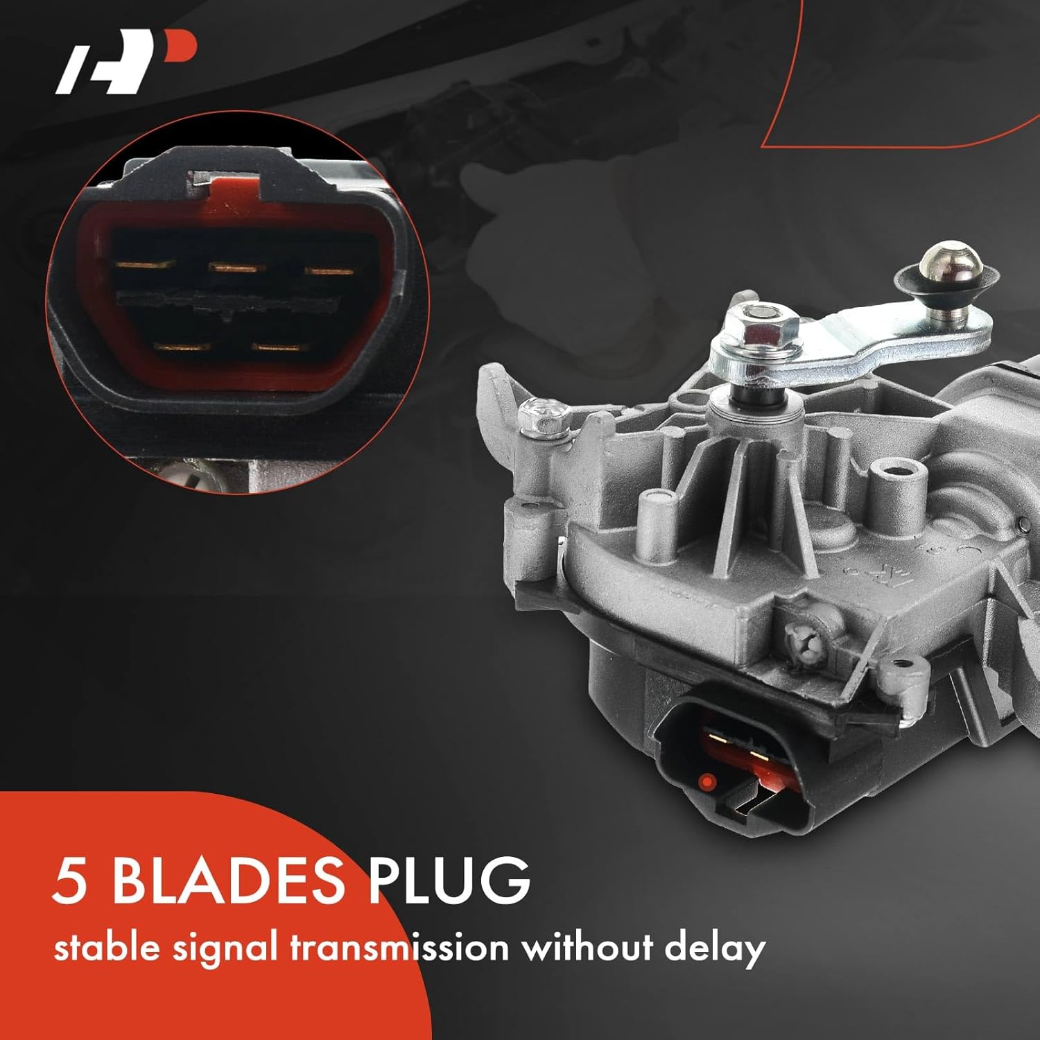 A-Premium Front Windshield Wiper Motor Compatible with Honda Civic 1992-1995, Civic 1997-2000 Coupe/Sedan, 5-Pin, Replace# 76505-SR1-A05