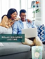 Vista 3 de Vela perfumada de soja con mecha de madera de rosa inglesa y fresia de pera Vela de aromaterapia para aliviar el estrés para el hogar de 10.6 onzas