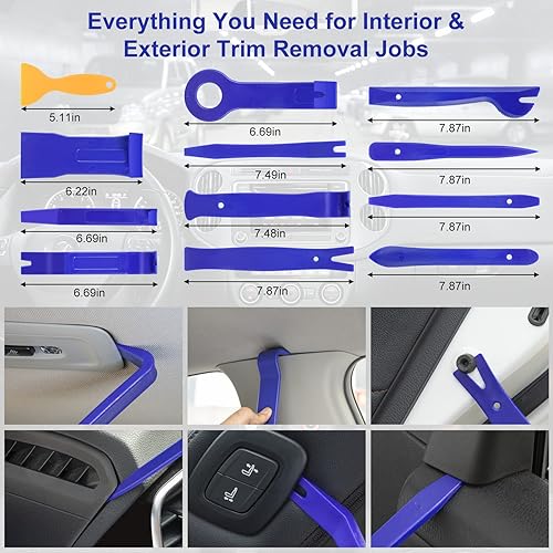 Miniatura 10 de Hochferr Juego de 250 herramientas de extracción de molduras, herramientas automotrices, juego de extracción automática para panel de automóvil,