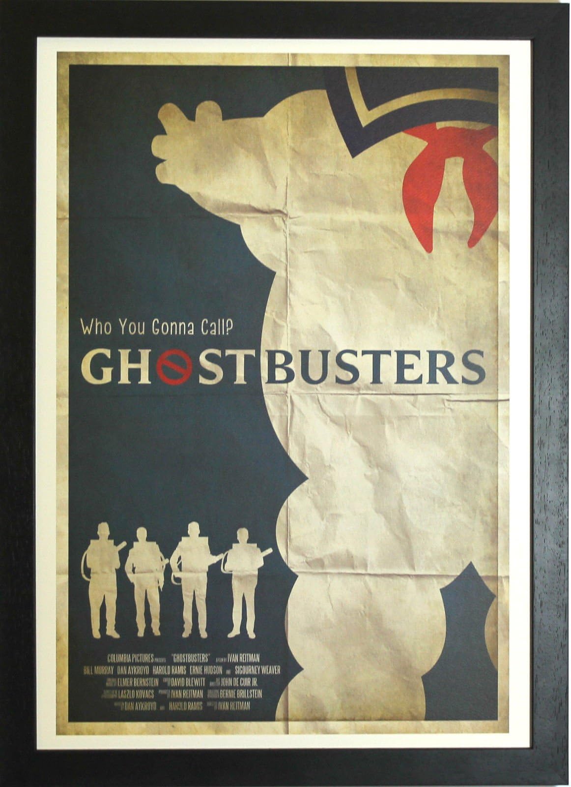 Ghostbusters vintage poster movie homage/tribute artwork open edition Framed Poster