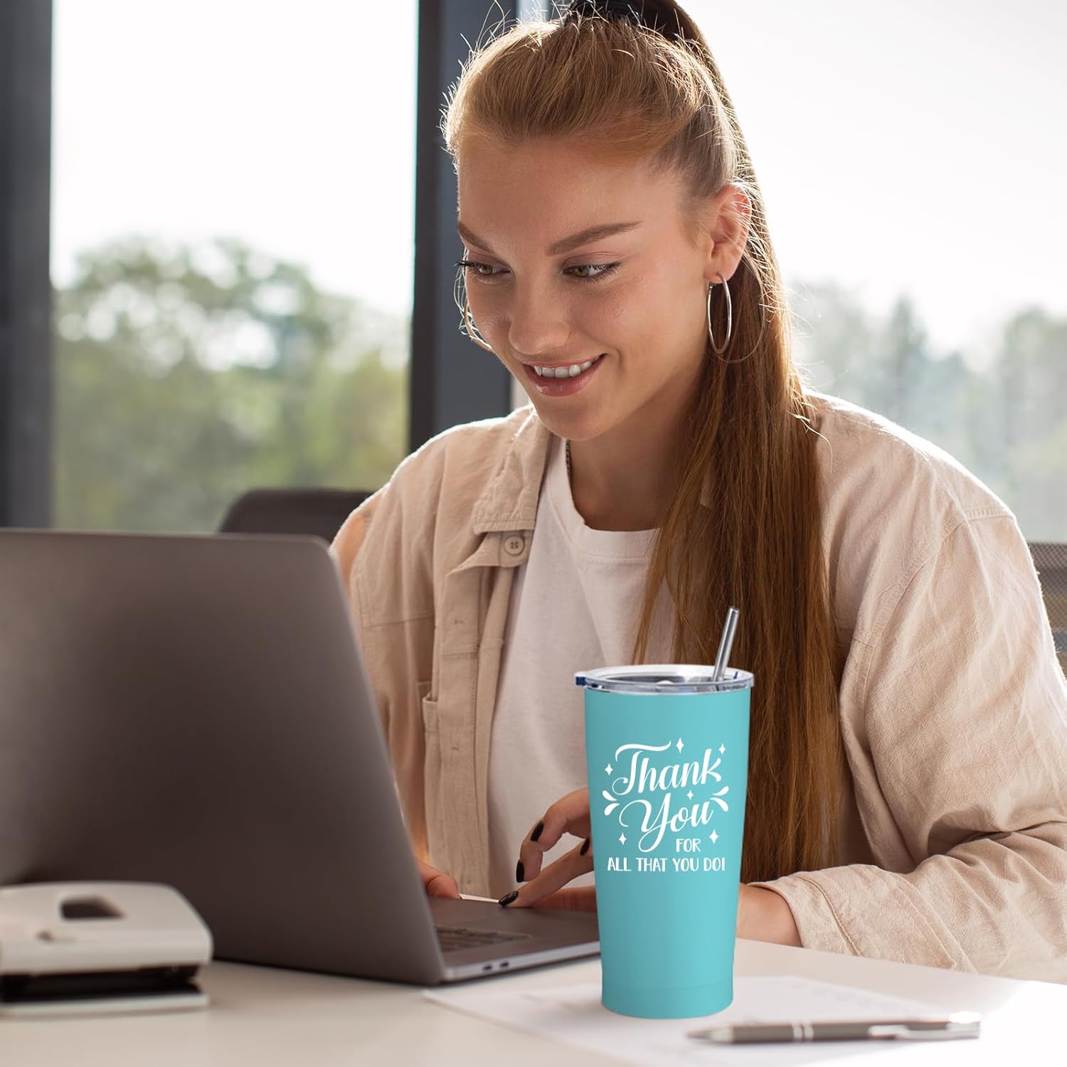 Thank You Gifts for Women, Employee Gifts, Team Appreciation Gift for Employee, Inspirational Corporate Gift for Volunteer Teacher Nurse Coworker 20oz Tumbler - Image 4