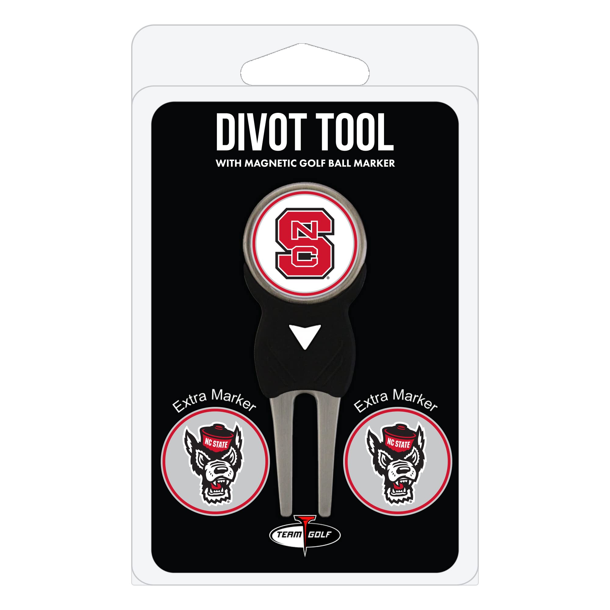 Team Golf NCAA Divot Tool with 3 Golf Ball Markers Pack, Markers are Removable Magnetic Double-Sided Enamel