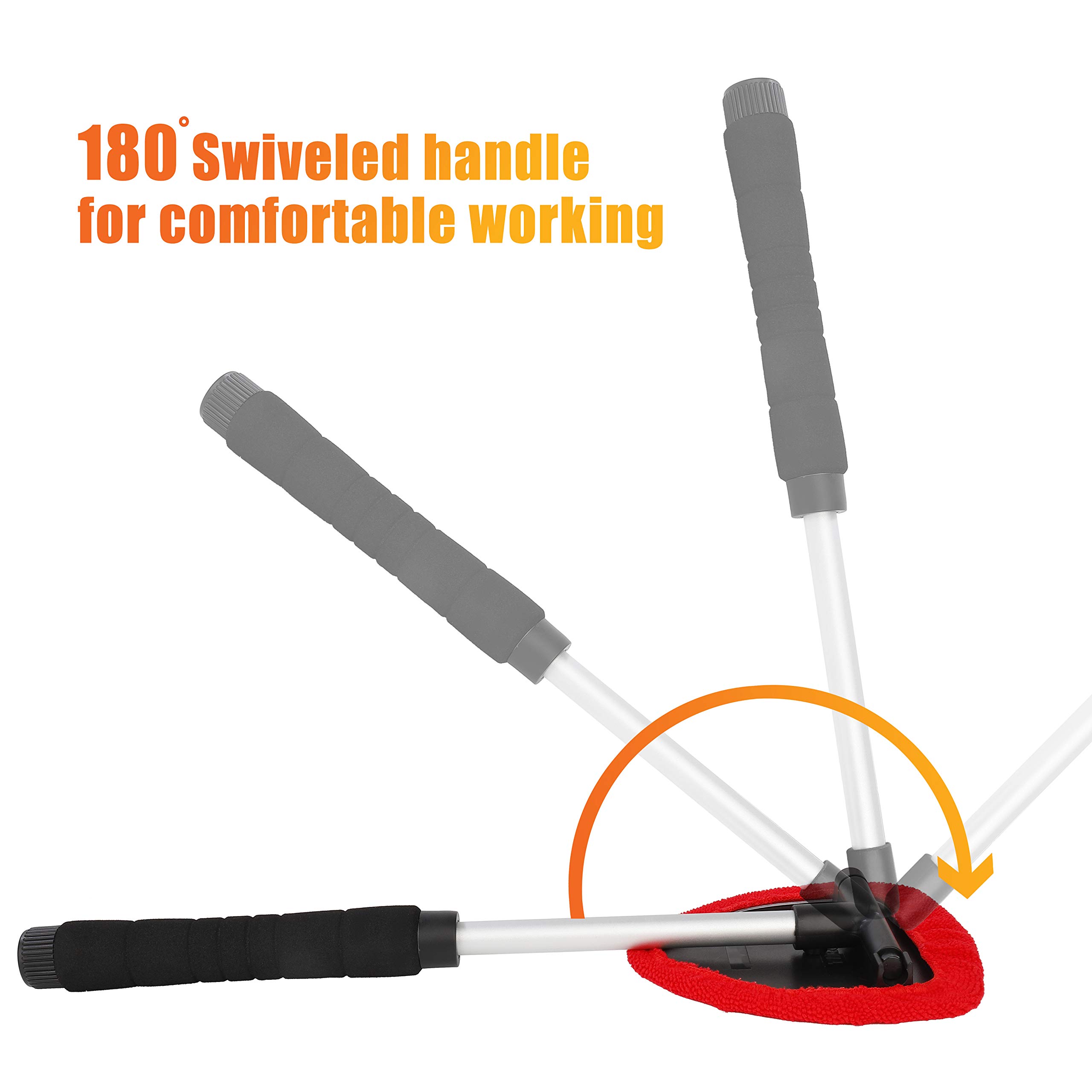 Brosse Nettoyage Voiture Extensible - Microfibre, Poignée Pivotante 180°, Pour Pare-Brise Et Vitres