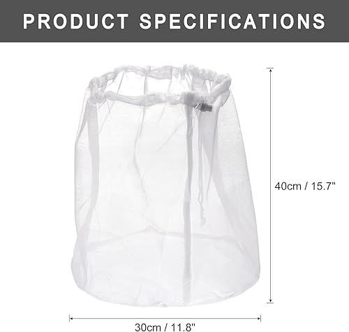Miniatura 9 de uxcell Bolsas de malla para lavandería, cestas de 19.7 x 23.6 pulgadas, bolsas de malla con cordón de red fina, grandes bolsas de malla lavables a
