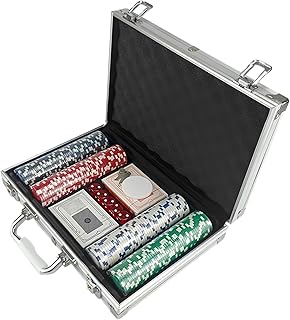 Poker Sets Mit Koffer | Partyzubehör ohne Wertangabe - Poker-Kartenspiel-Set,Für Spiele-Enthusiasten Erwachsene Sammler Eventplaner Zuhause Reise Familienabend Familientreffen