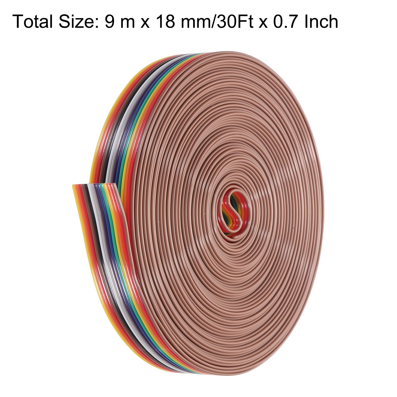 Cavo A Nastro Piatto Arcobaleno 25 Pin – 6 Metri X 33 Mm, Passo 1,27 Mm, Per Progetti Elettronici, Sensori, LED E Riparazioni