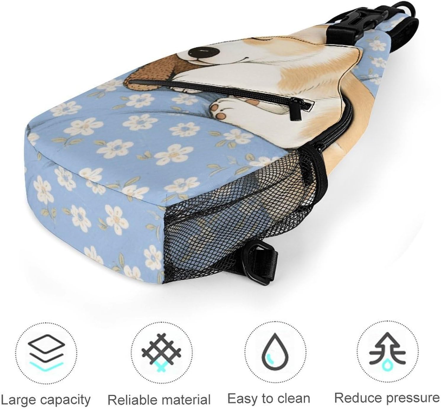 Corgi Puppy Sling Bag Small Crossbody Bags with Adjustable Strap Durable Chest Bag for Hiking Travel - Image 5