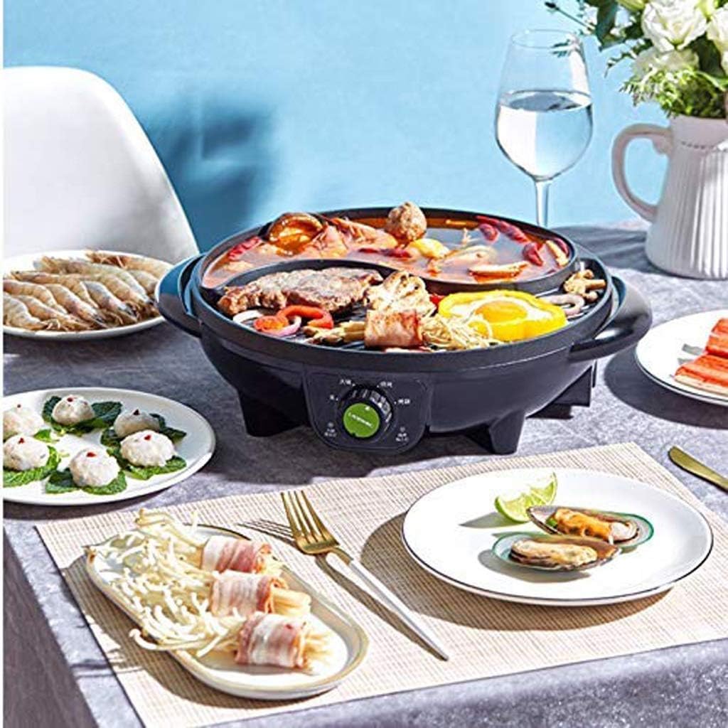 Electric Induction Hot Pot ，Hot with BBQ Multifunctional Skillet Nonstick Coating