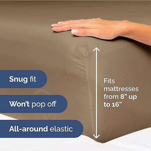 Vista 1190 de Juego de sábanas de 4 piezas tamaño king, extrasuaves, transpirables y refrescantes con esquinas profundas, sábanas de fácil ajuste y sin arrugas