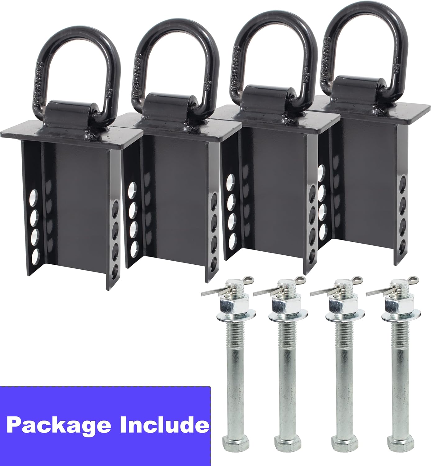 Stake Pocket D Rings 4Pcs 12000lbs Heavy Duty Removable D-Ring Stake Pocket Tie Down for Utility Trailers and Flatbeds with Hitch Pin (4Pcs Stake Pocket D Rings)