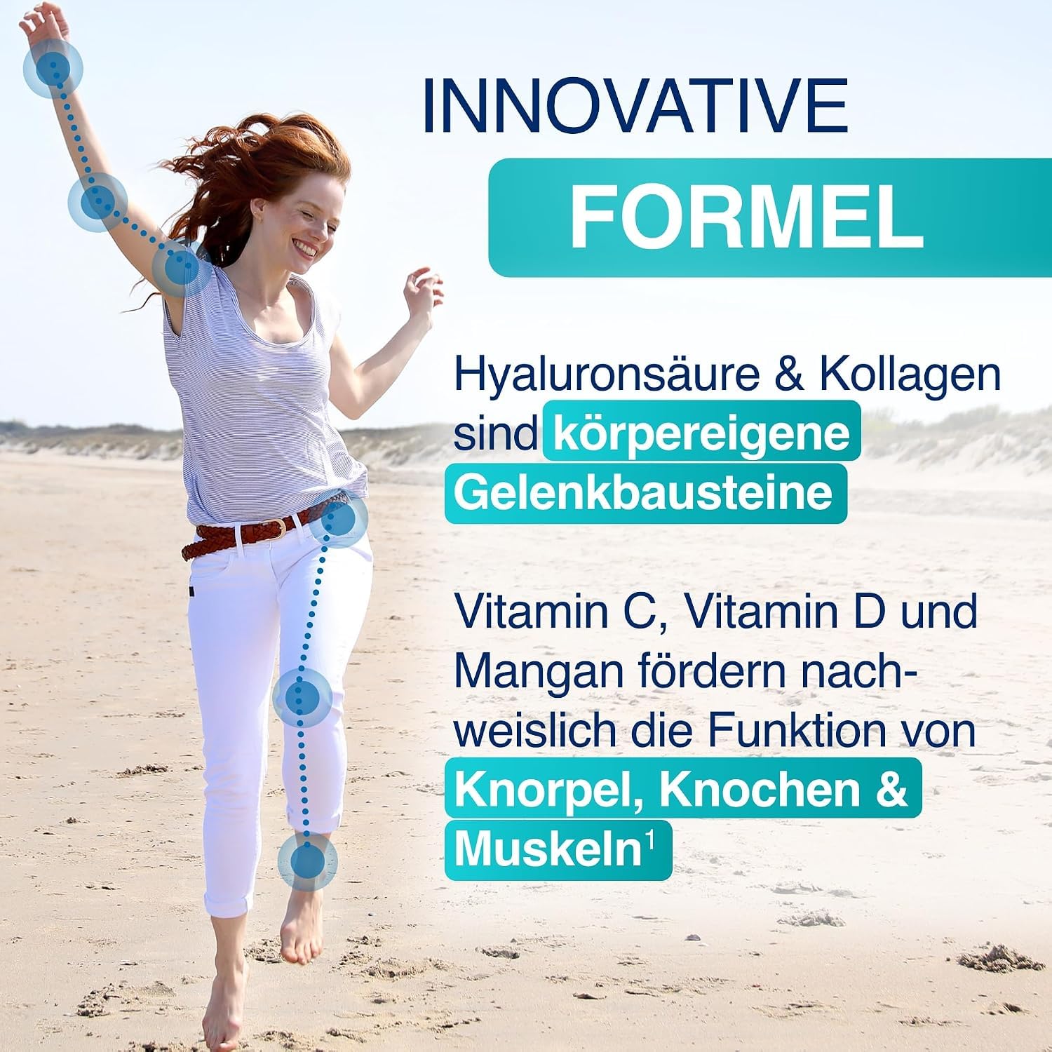 Gelencium Hyaluron Kollagen – Vitamin C, D & Mangan – 60 Kapseln (60 Tage)