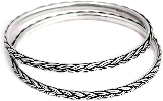 Shyle 925 Sterling Silver Bangle/Bracelet,Adya Braid Knot Bangles,Well Stamped with 925,Traditional Silver Jewellery, Pure... Price In India