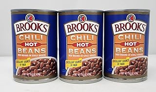 Red Beans in Hot Chili Sauce 15.5oz Cans Brooks Excellent Source of Fiber (3 Pack)