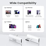 USB C Adapter 40Gbps (2 Pack), Type-C Male to Female Adapter 90 Degree Middle Angle USBC 4.0 Type C Adapter Data Transfer Connector Compatible for iPhone 15, Samsung, MacBook and More USB-C Device