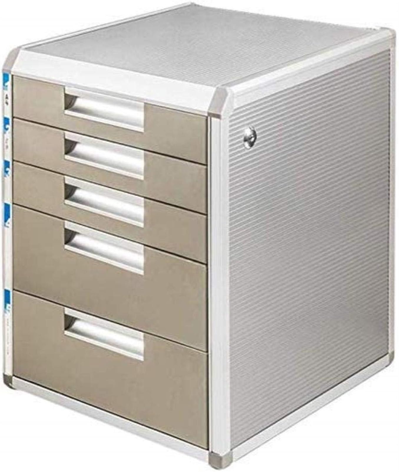 Schedari Appartamento al 5° Piano Innovazione Design Affascinante Venature del Legno, Argento File Manager per Ufficio Armadietto Desktop Manager Mobili per Ufficio Domestico (A)