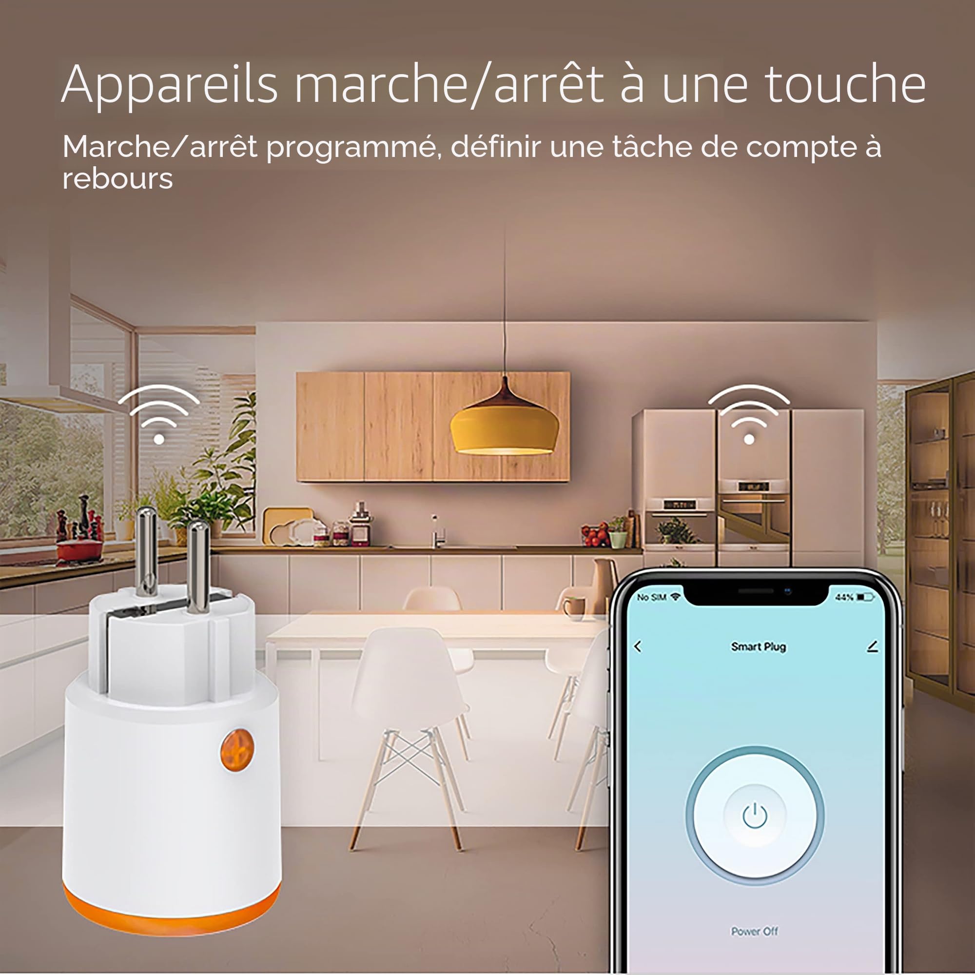 Prise intelligente ZigBee 16A, prise intelligente Alexa 3680W avec wattmètre, commande vocale, minuterie, télécommande d'application compatible avec Alexa, Google Home. HUB requis (3 paquet)