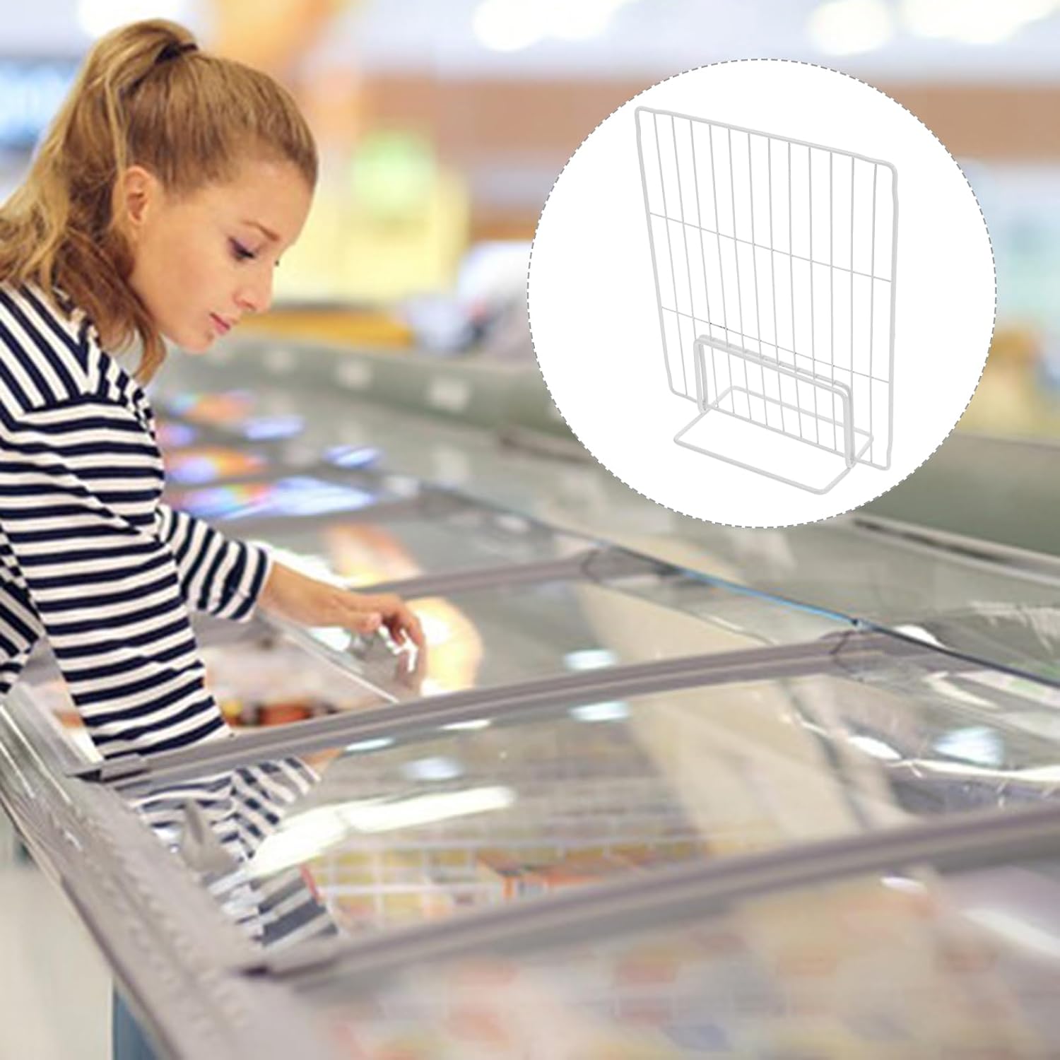 Adjustable Freezer Divider Mesh Shelf Organizer Refrigerator Compartment Rack for Food Storage and Space Management 11.02X8.66X3.93 Inch