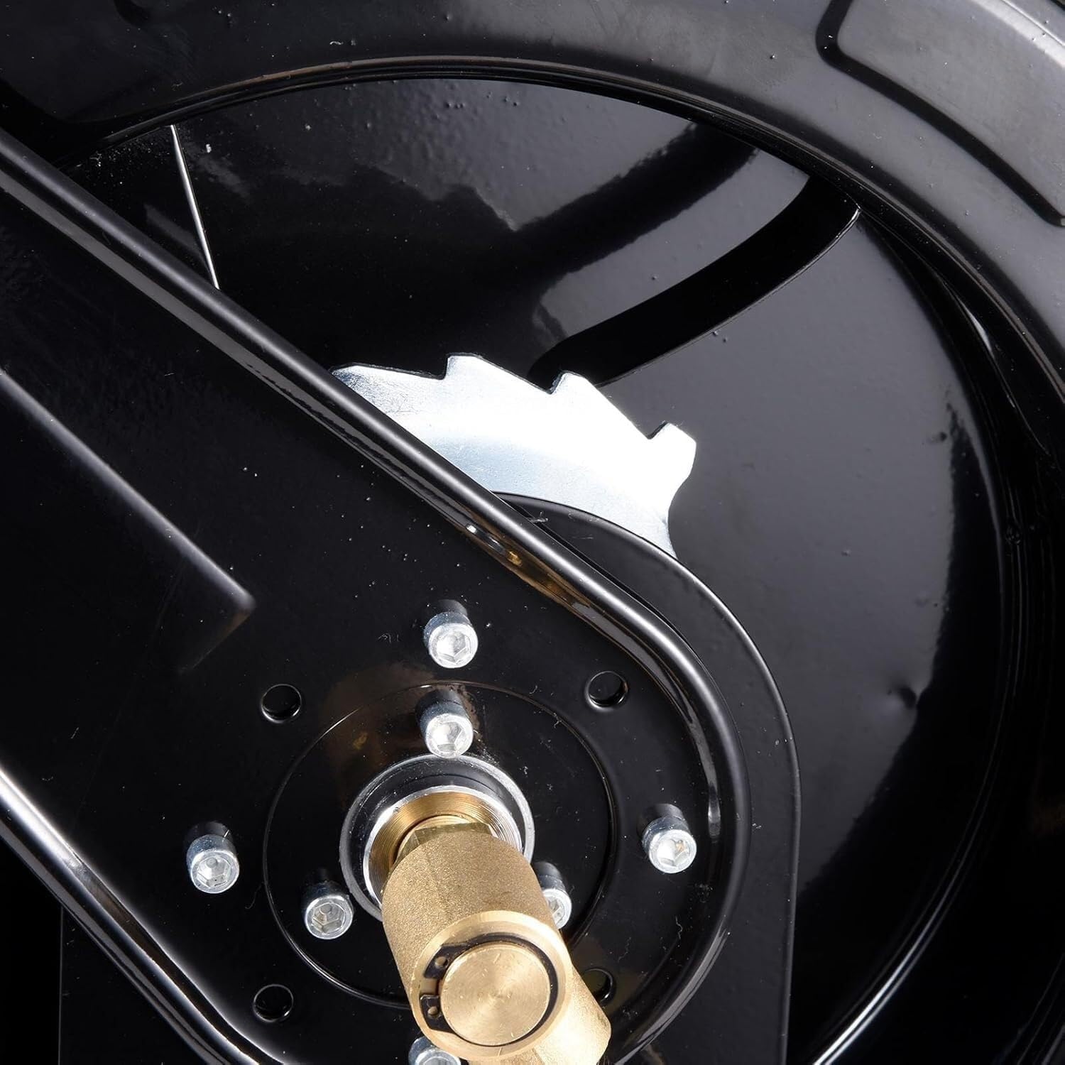 Automatic Retractable Hose Reel Automatic Retractable Pressure Washer Hose Reel, Heavy Duty Steel, Storage Solution for Water Air Oil(25m)