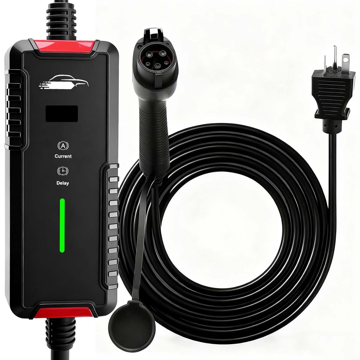 Adjustable EV Charger Level 1 and Level 2, 16 Amp 120-240V Portable Electric Car Charger, Electric Vehicle Charging Stations with NEMA 6-20 Plug & NEMA 5-15 Adapter for J1772