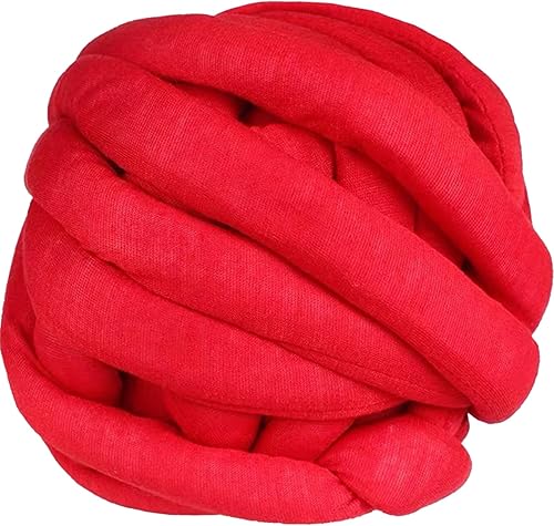 Hilo de punto de brazo de 2.2 lbs, hilo grueso de algodón suave para ganchillo grueso, lana gruesa cálida para tejer hilo de brazo rojo