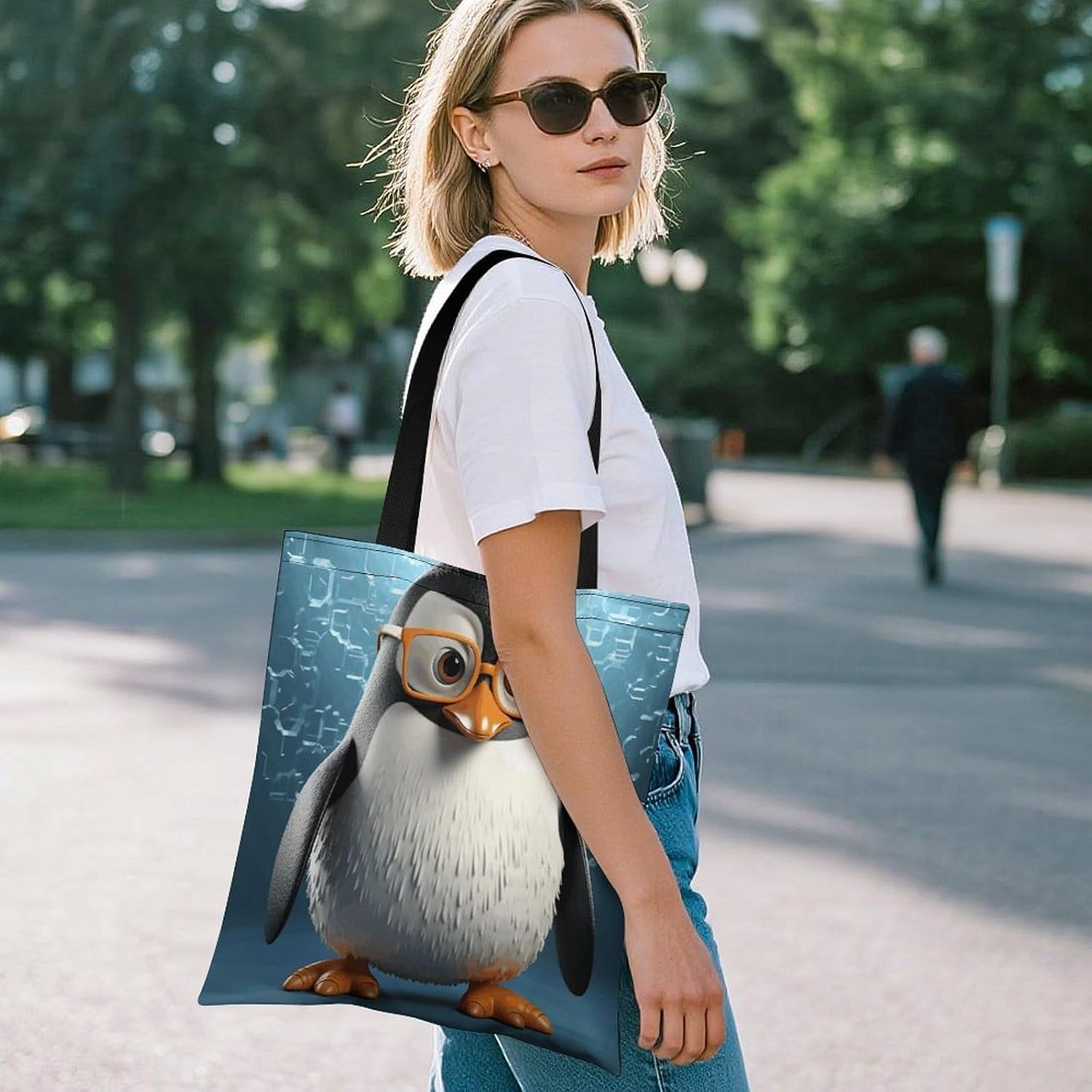 Cute Aesthetic Canvas Tote Bag for Women Lady Reusable Grocery Bag image 2