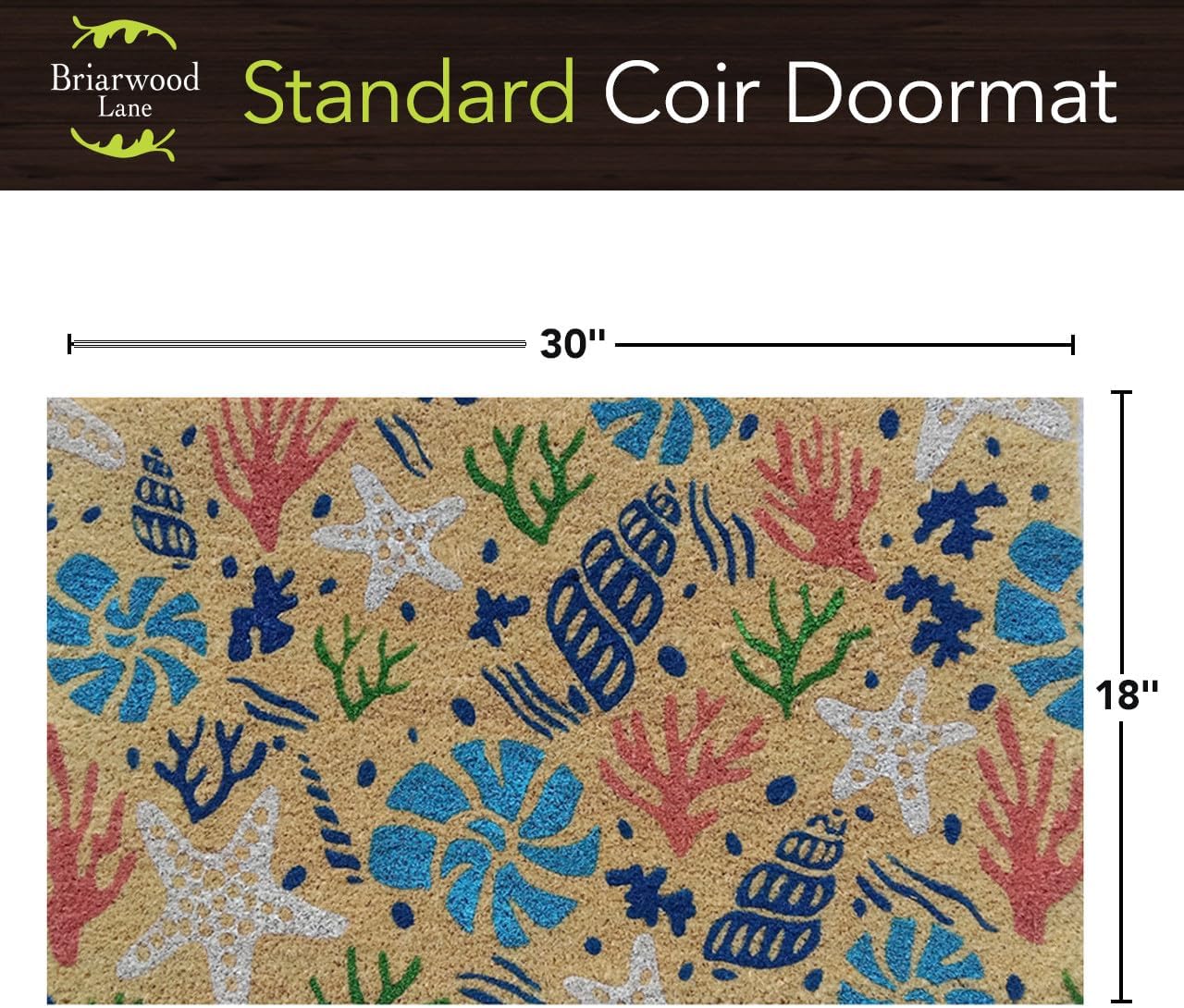 Briarwood Lane Scattered Shells Coir Doormat 18 x 30