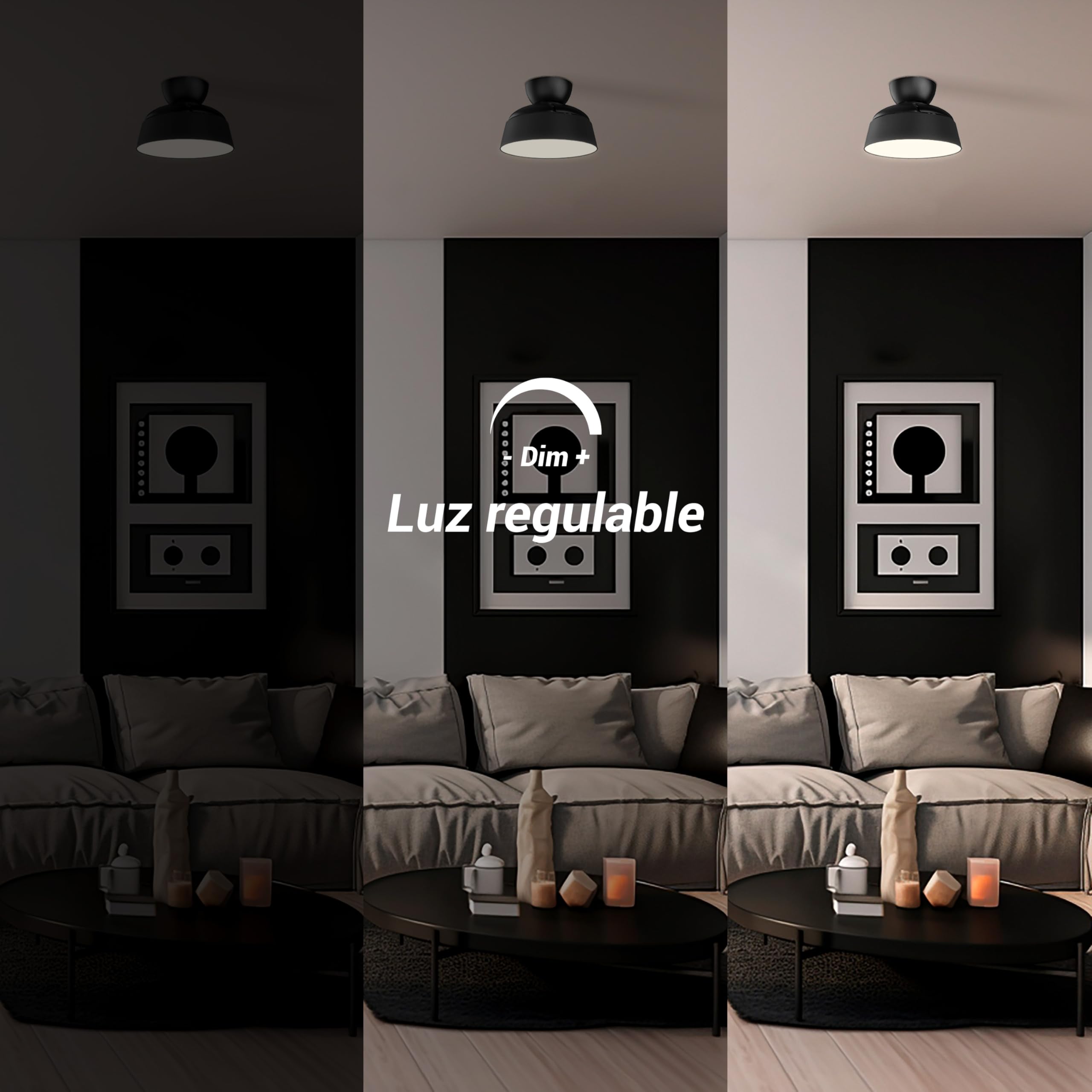 Sulion - Ventilador de Techo con Luz y Palas Retráctiles Wizz Stilo – Motor DC Silencioso, Luz Regulable 3000K–5500K, Función Verano/Invierno, Mando a Distancia – Ø55 cm