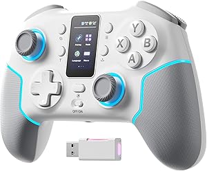 ECHTPower PC Controller with Smart Screen, 1000Hz Polling Rate, Hall Triggers and Joysticks, 1000mAh Battery, Turbo and Ad…