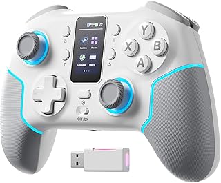 ECHTPower PC Controller with Smart Screen, 1000Hz Polling Rate, Hall Triggers and Joysticks, 1000mAh Battery, Turbo and Ad…